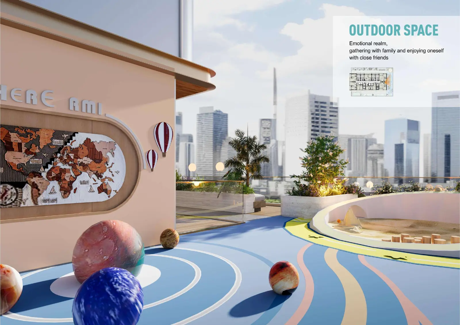 Children's play area on terrace