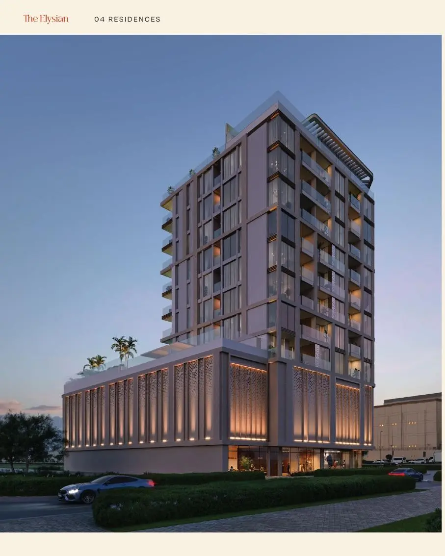 Full tower at dusk with podium base