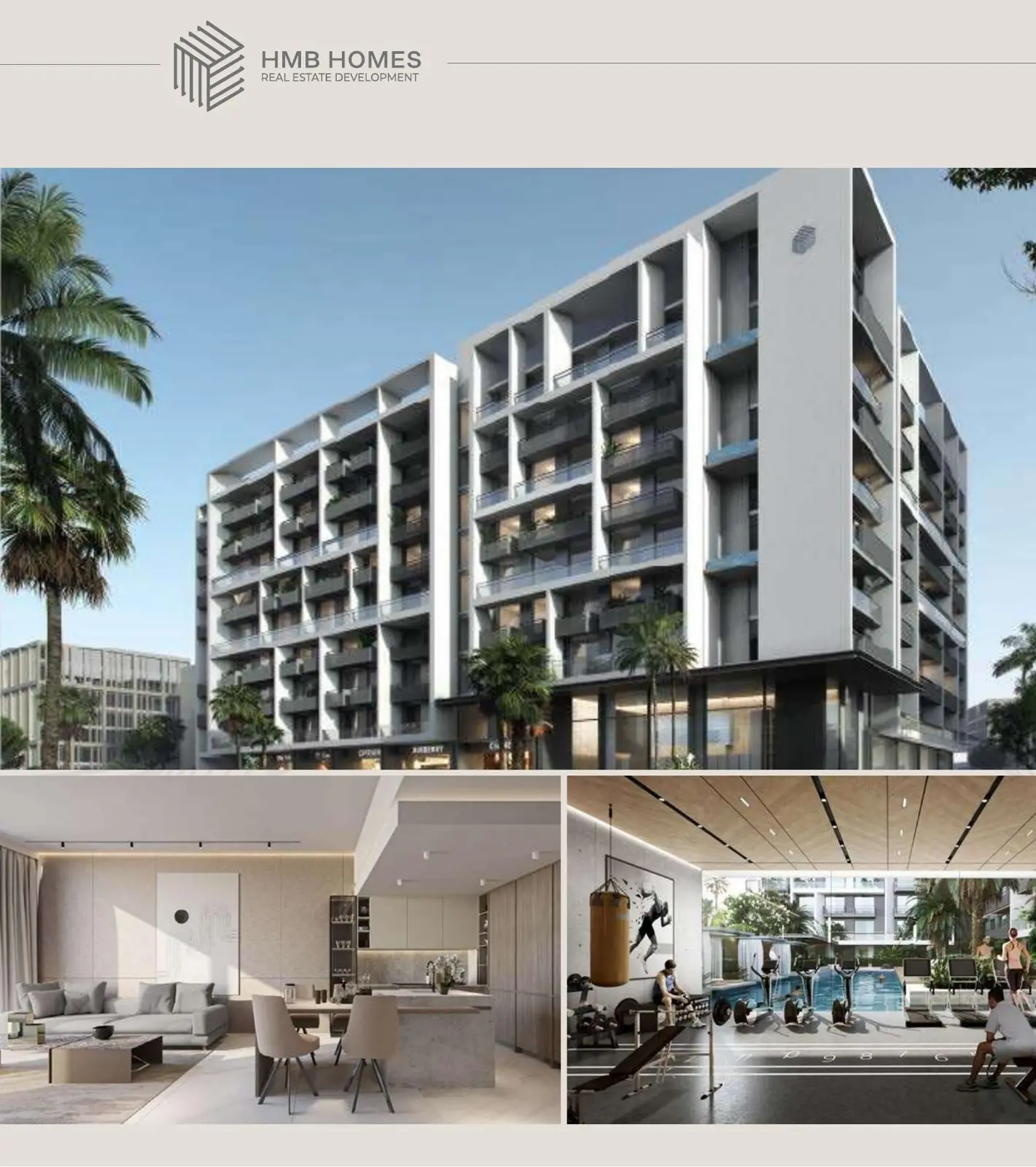 Beverly Boulevard facade with interior and gym views