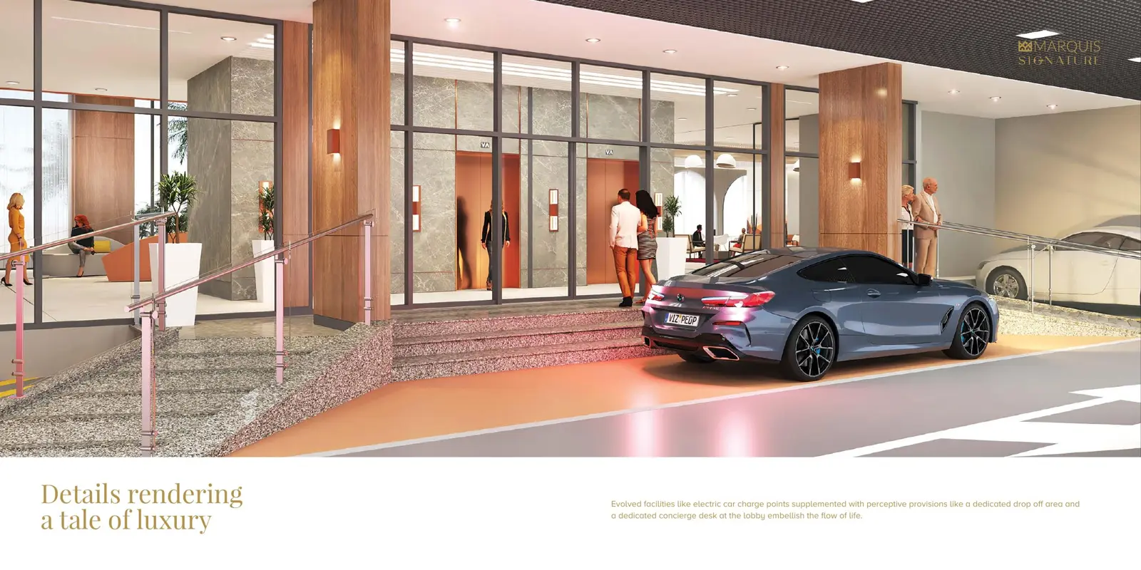 Drop-off area in front of the lobby entrance