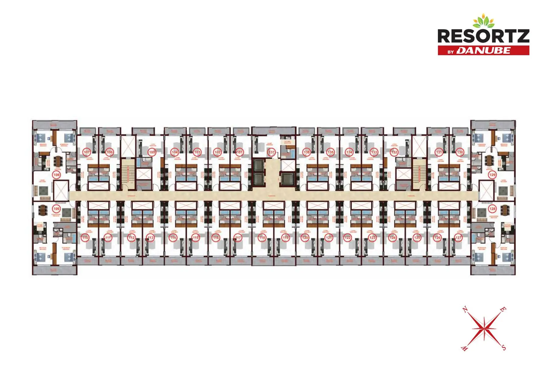 Block 1 typical upper floor plan
