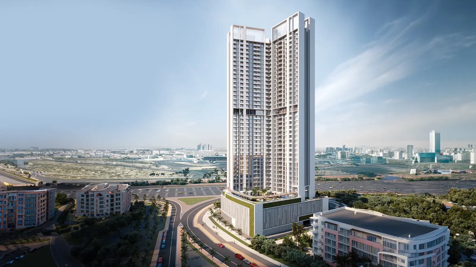 Skyz tower with surrounding Arjan roads
