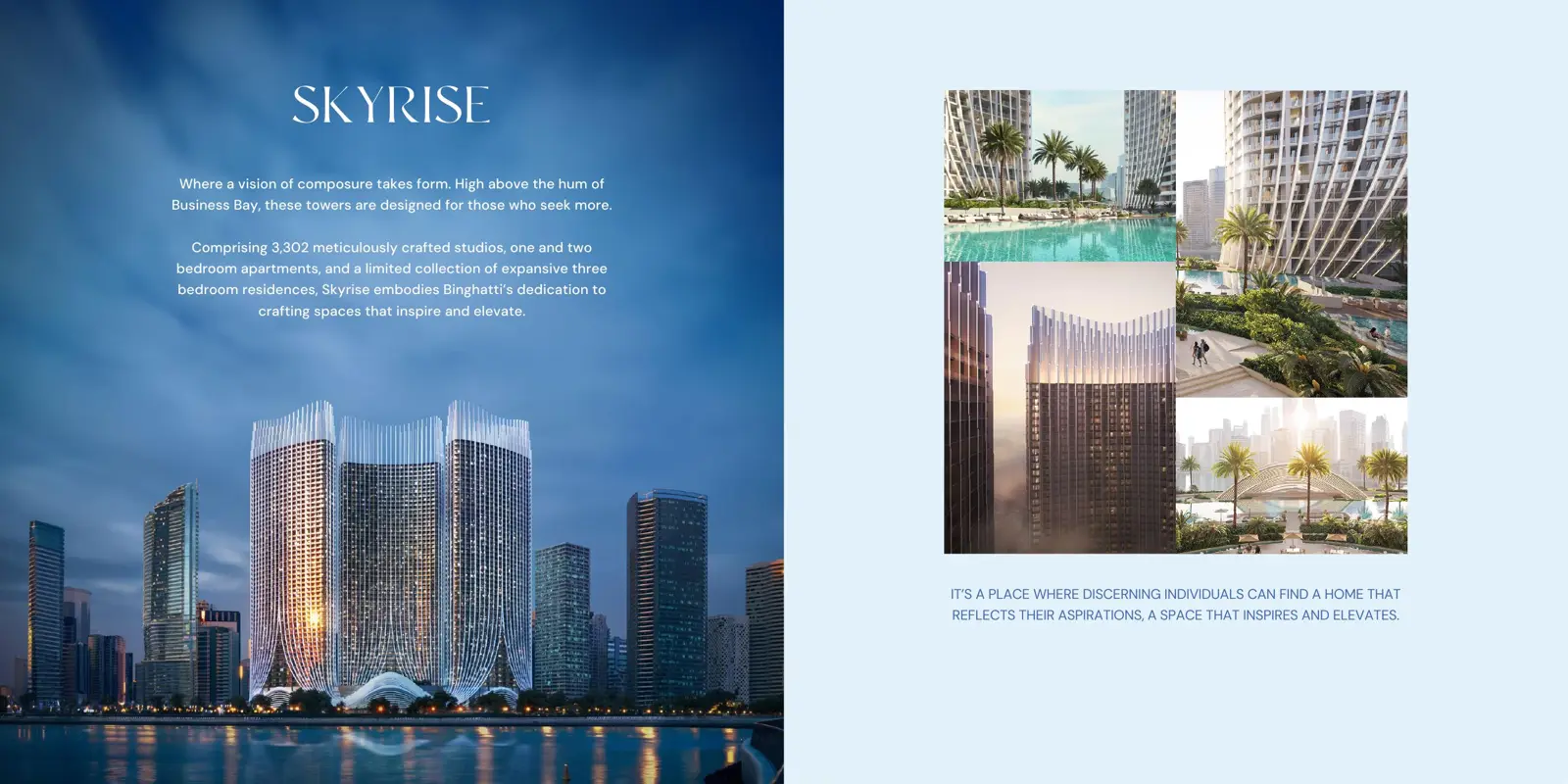 Three towers at dusk with pool deck images