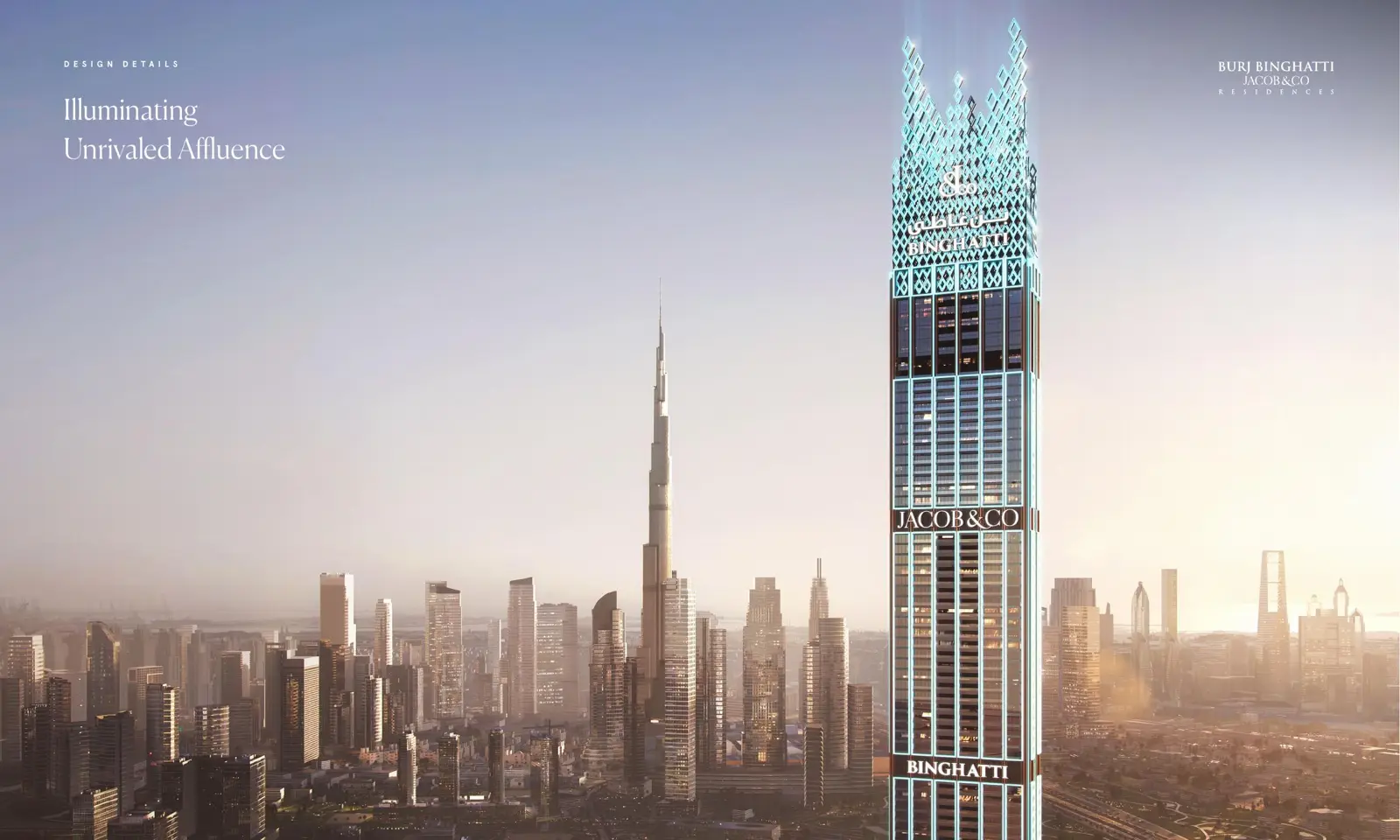 Tower crown and facade beside Burj Khalifa