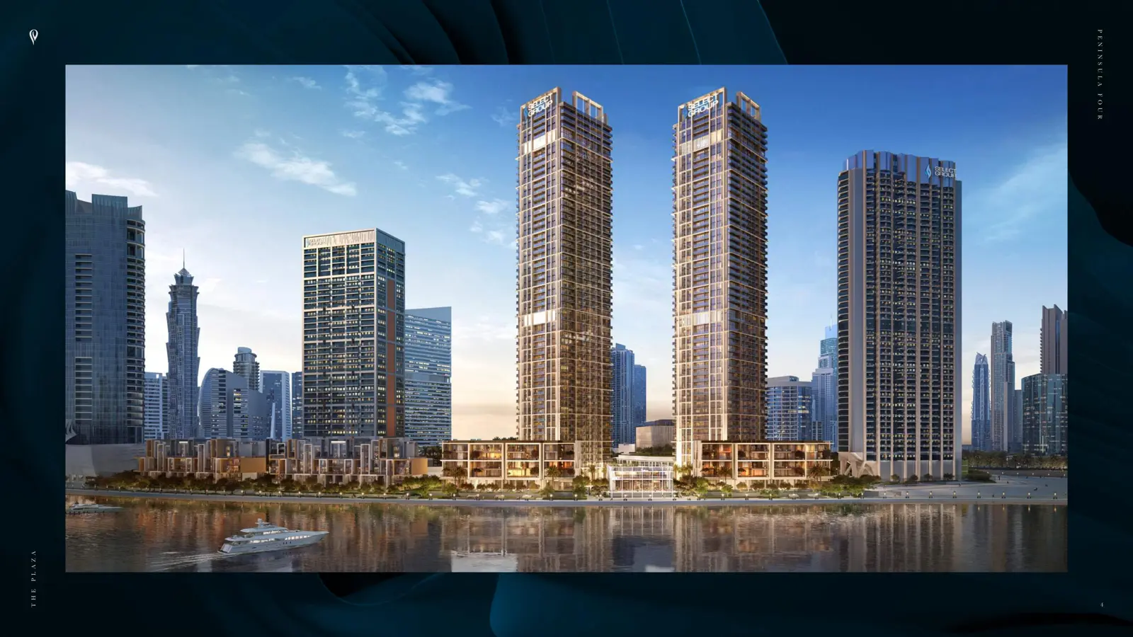 Two towers and lofts across the canal