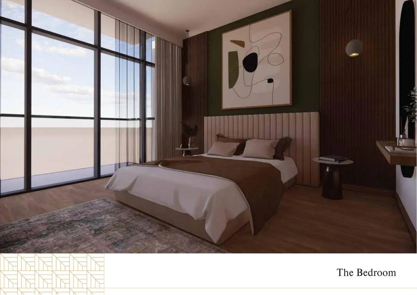 Bedroom with floor-to-ceiling windows