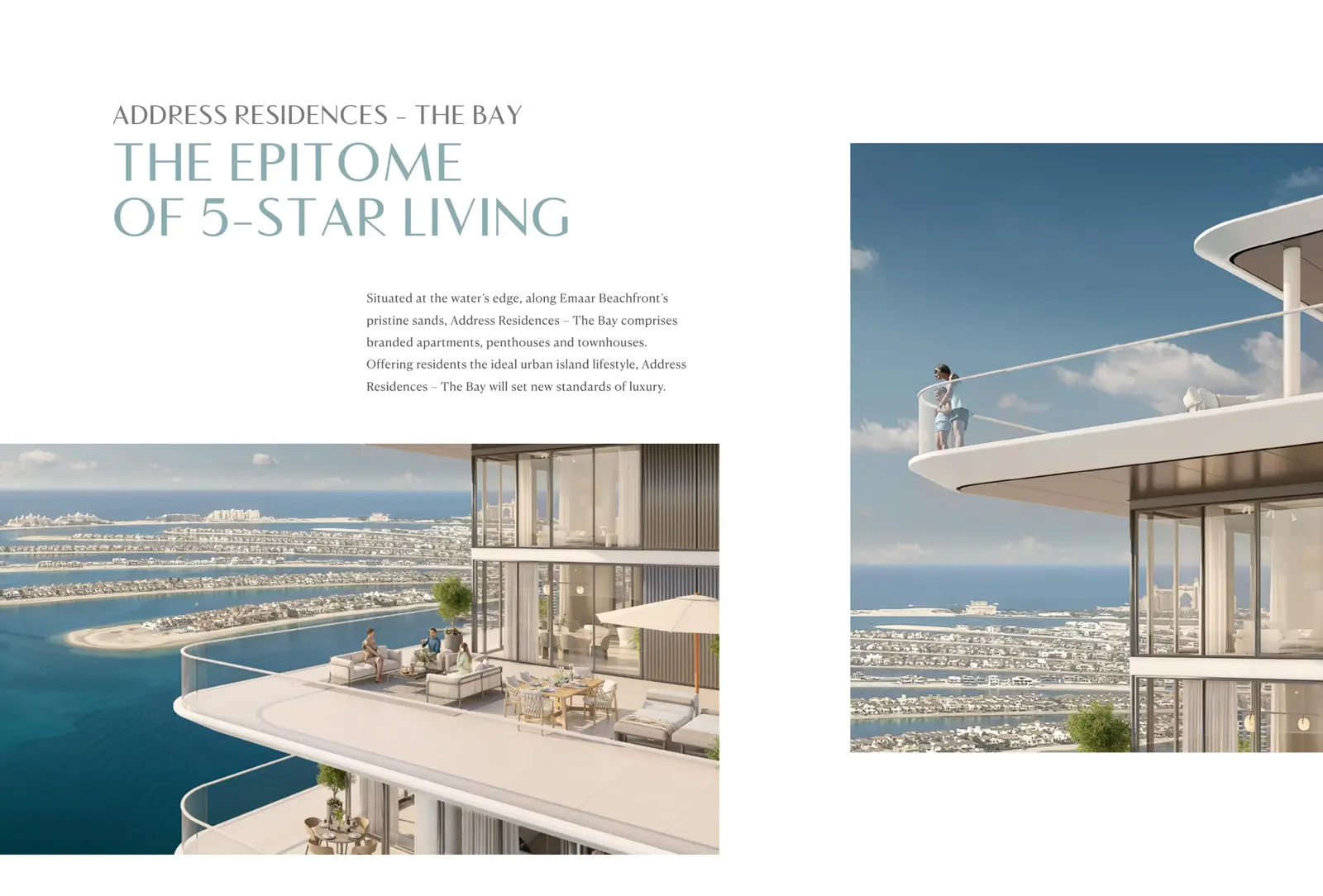 Curved balconies with Palm Jumeirah views