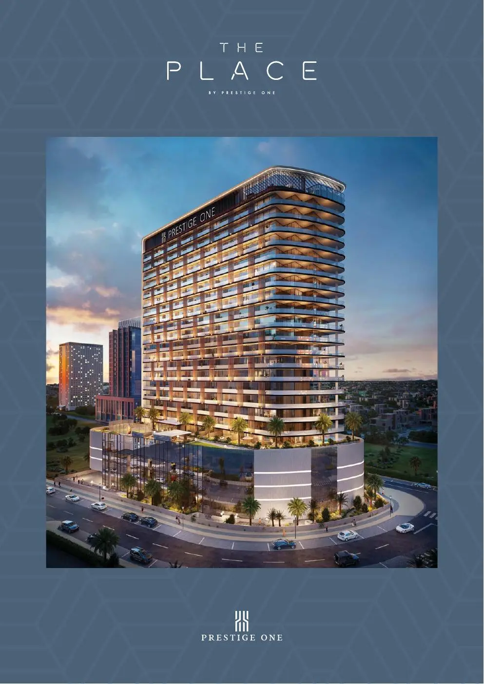 Cover render of the tower at dusk
