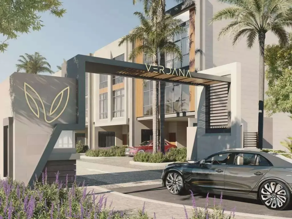 Verdana entrance gate with townhouses behind