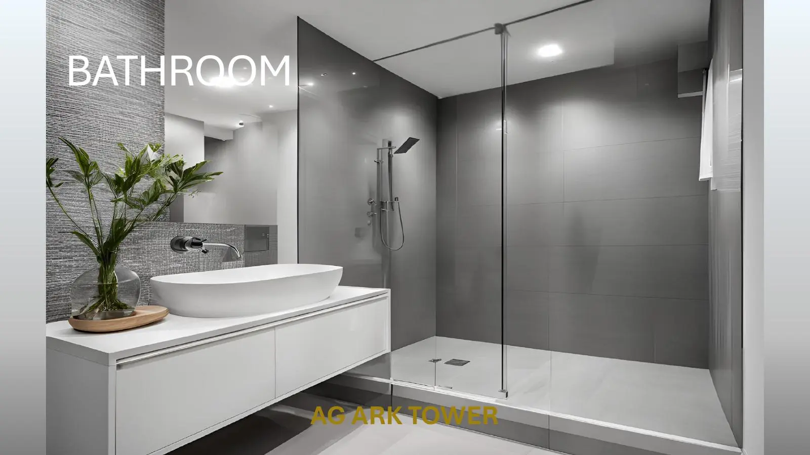 Bathroom with walk-in shower and basin
