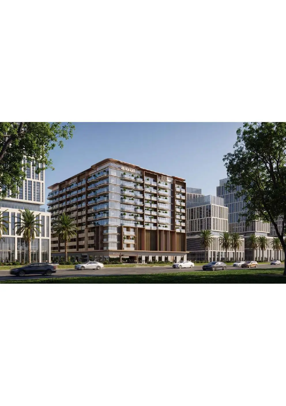 Mid-rise block seen from the street
