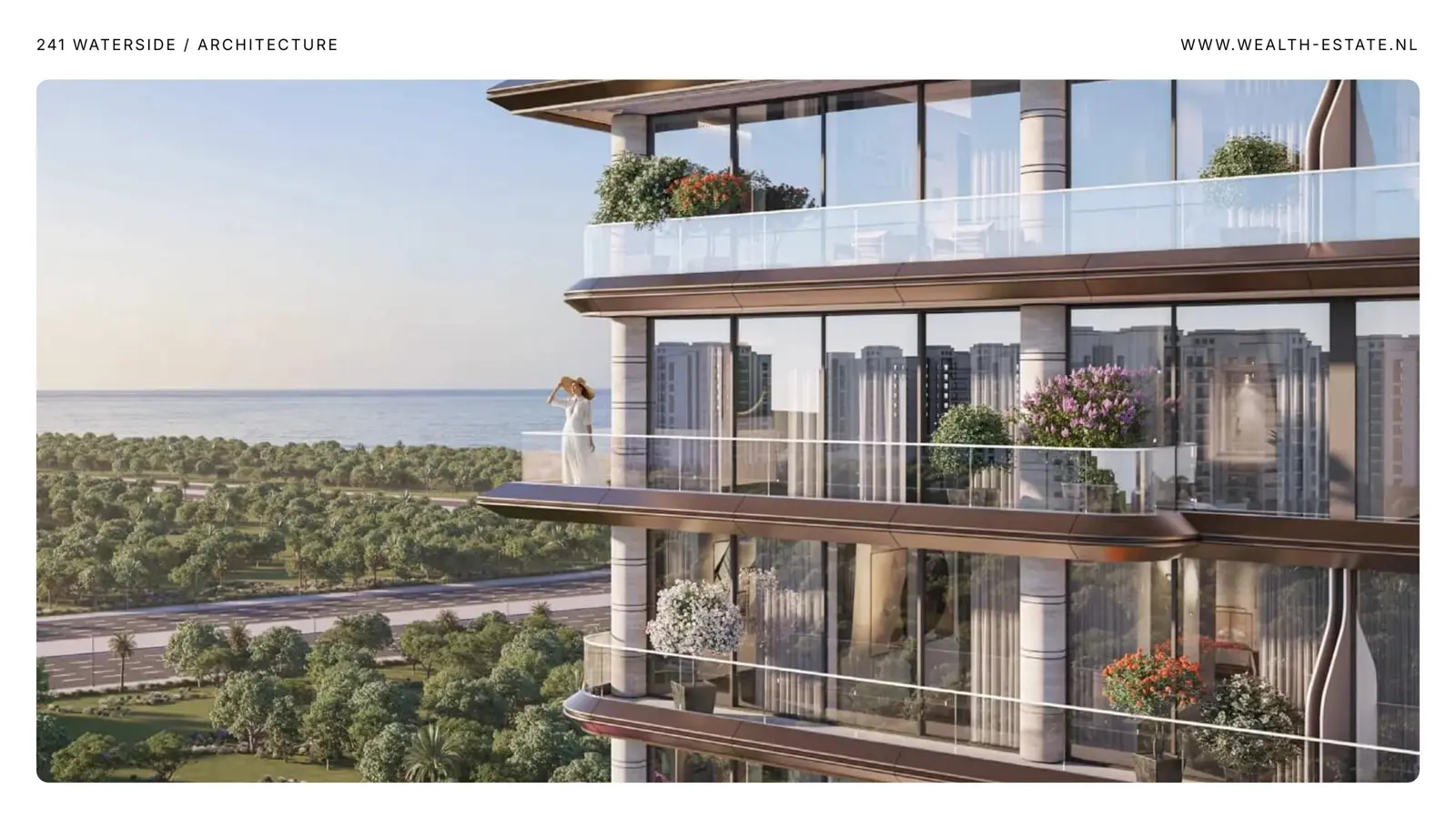 Terrace balconies looking toward the sea