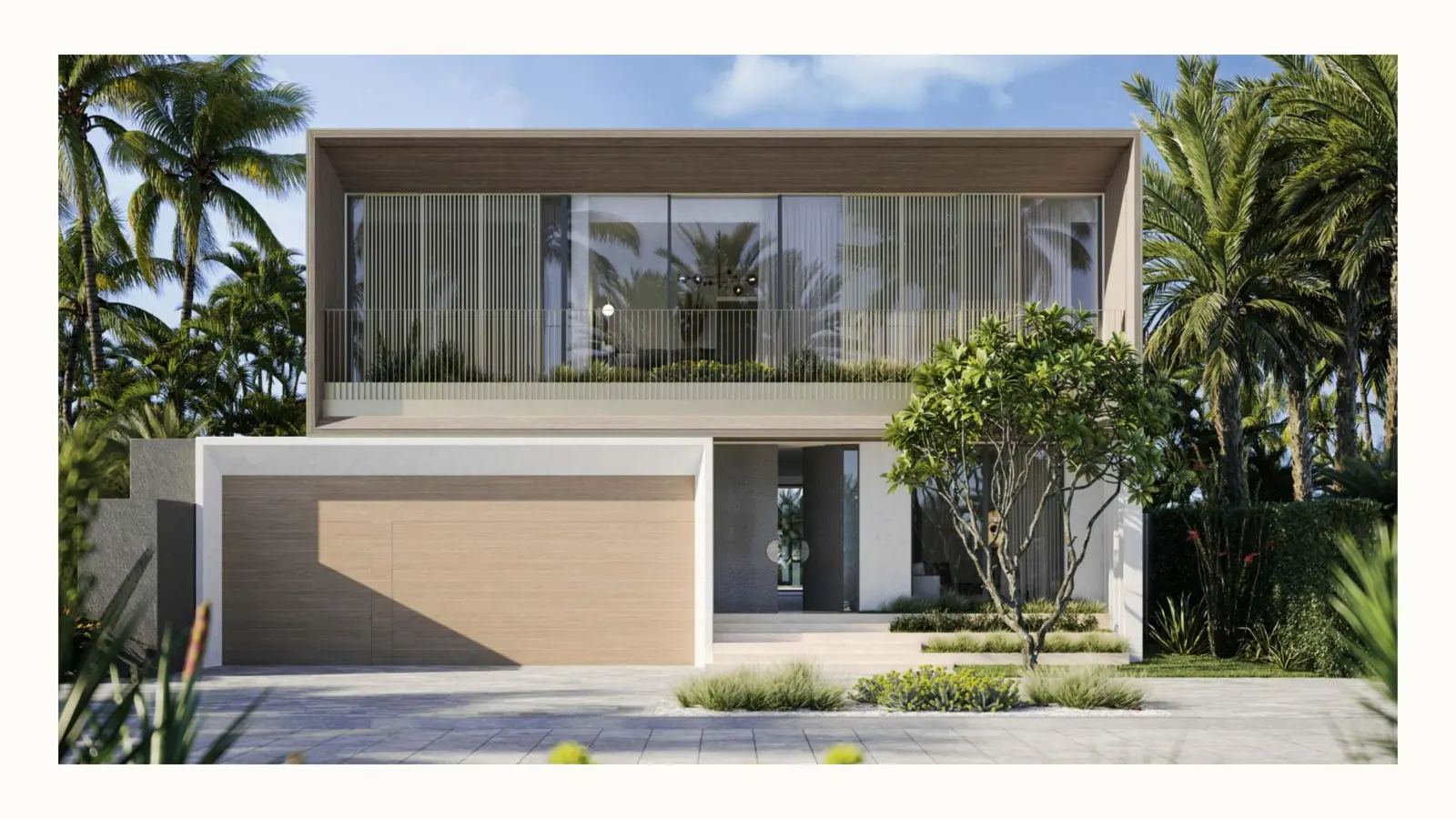 Street-side facade of a Waterfront Villa Type A