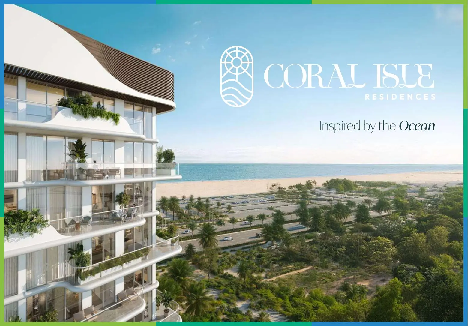 Tower balconies facing the sea and beach