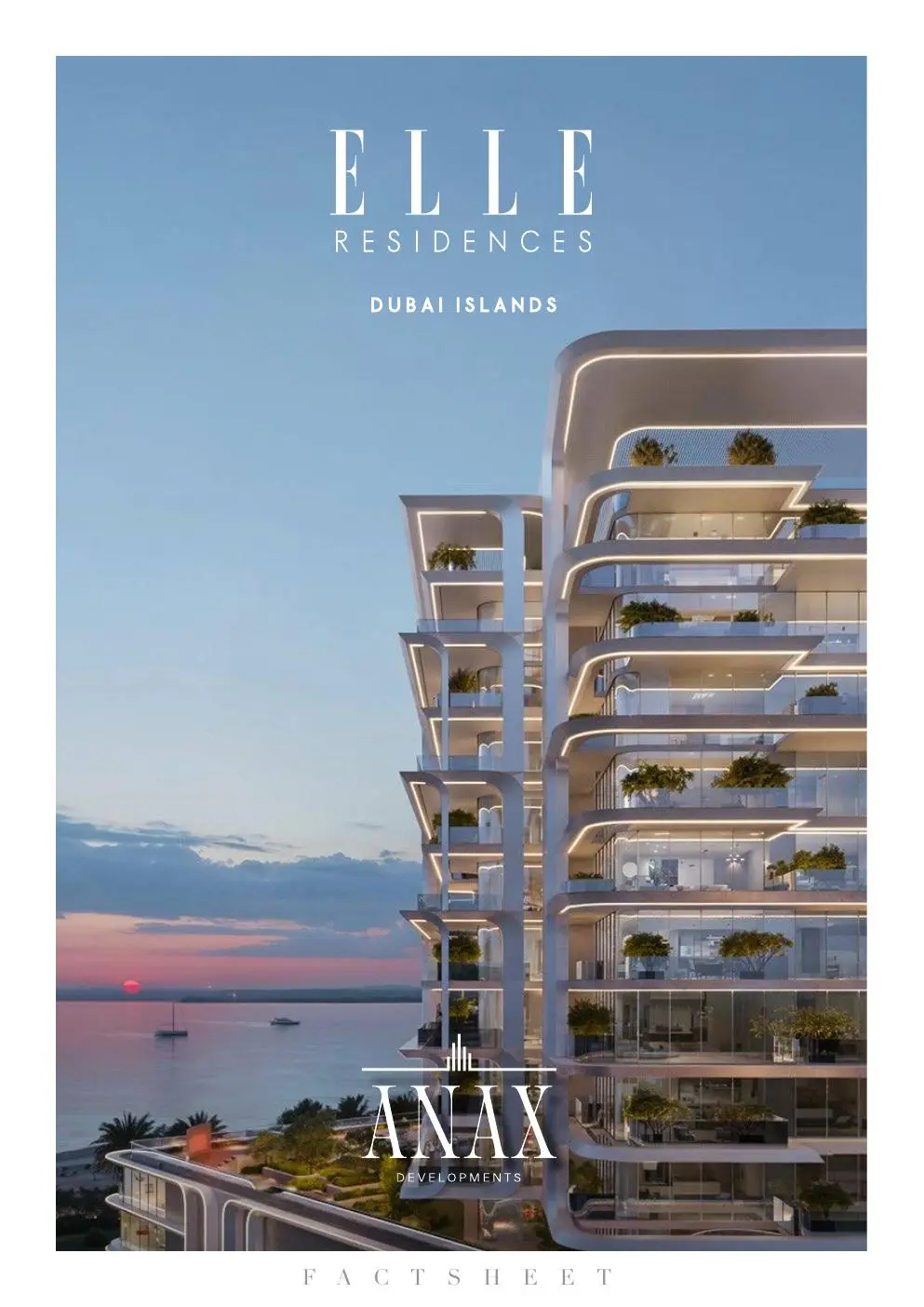 Factsheet cover with tower at sunset