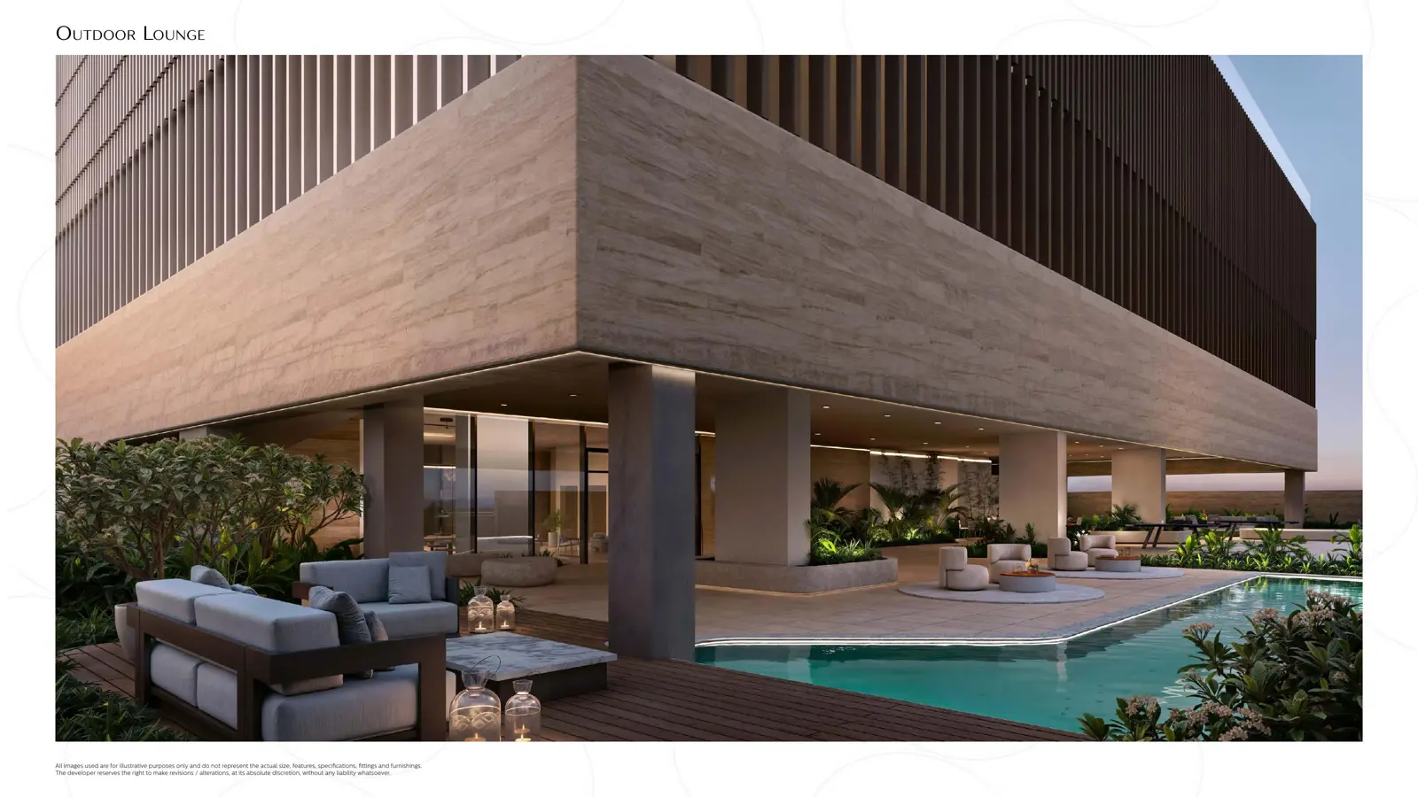 Outdoor lounge beside the pool