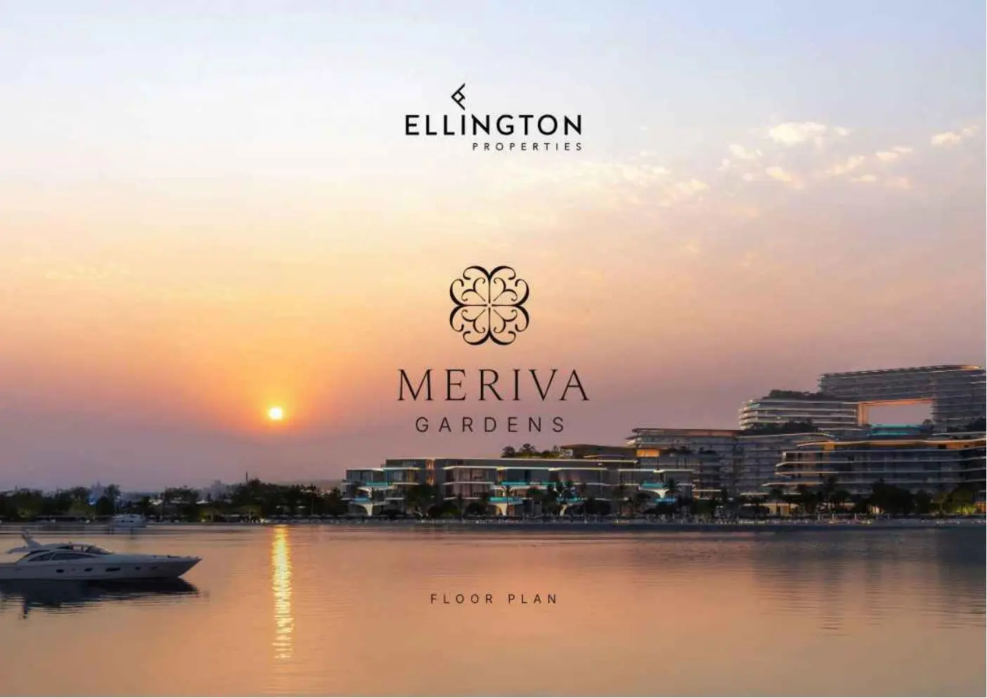 Waterfront view of the project at sunset