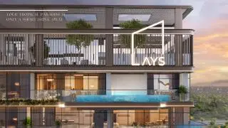 Balconies with private pools on the facade