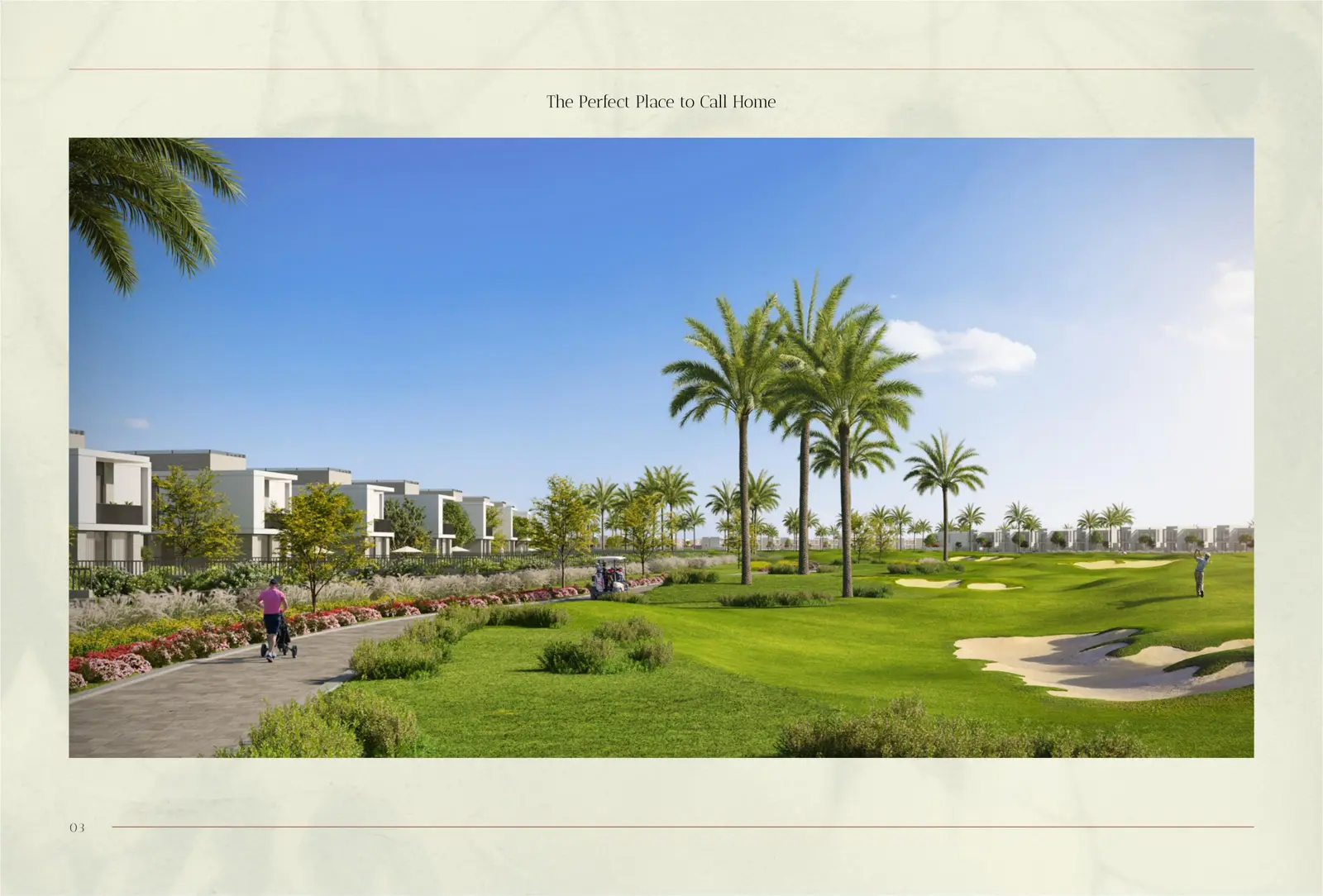 Villas along the golf course and walking path