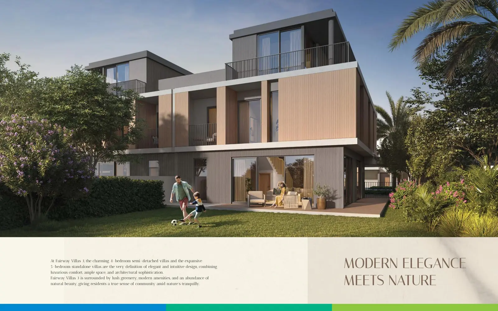 Villa rear with garden and roof terrace