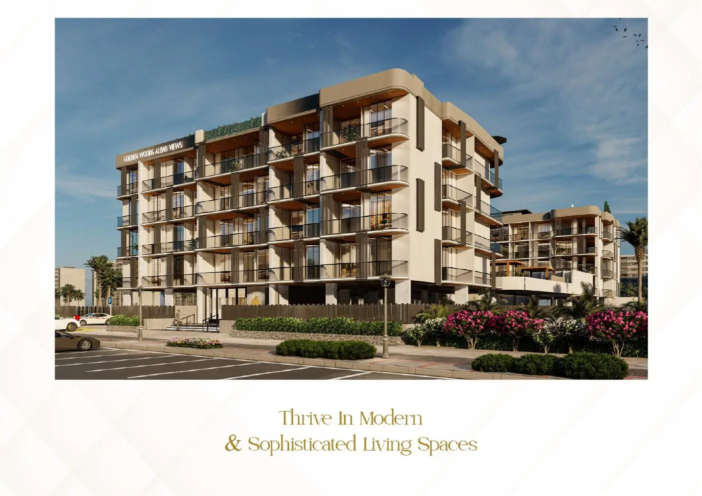Daytime view of the apartment building facade