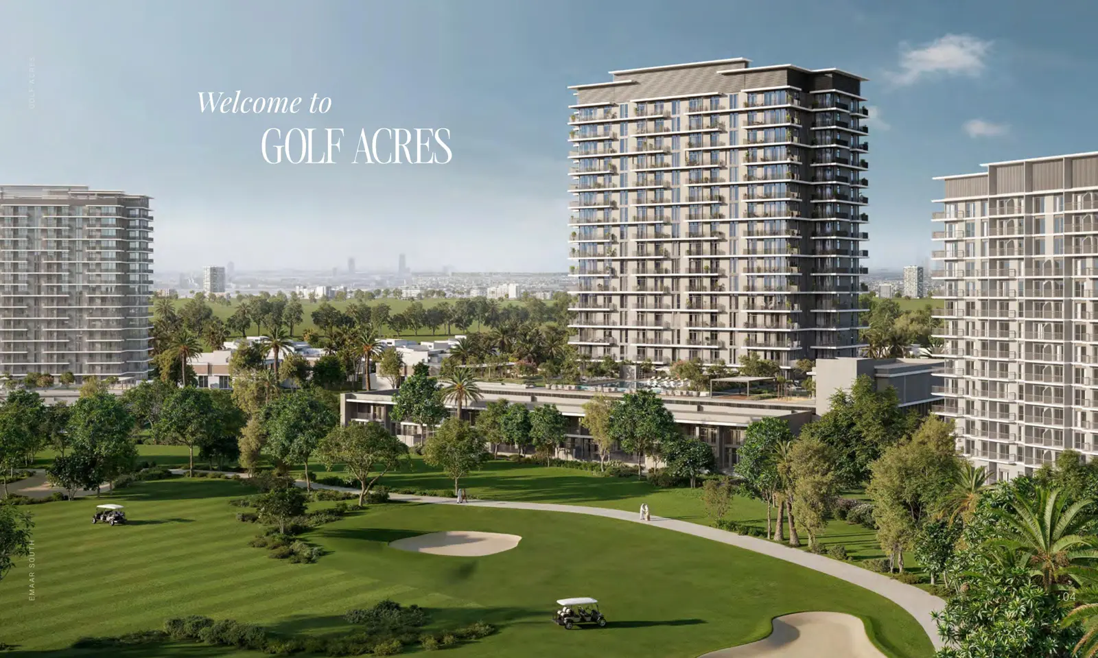 Residential towers beside the golf course