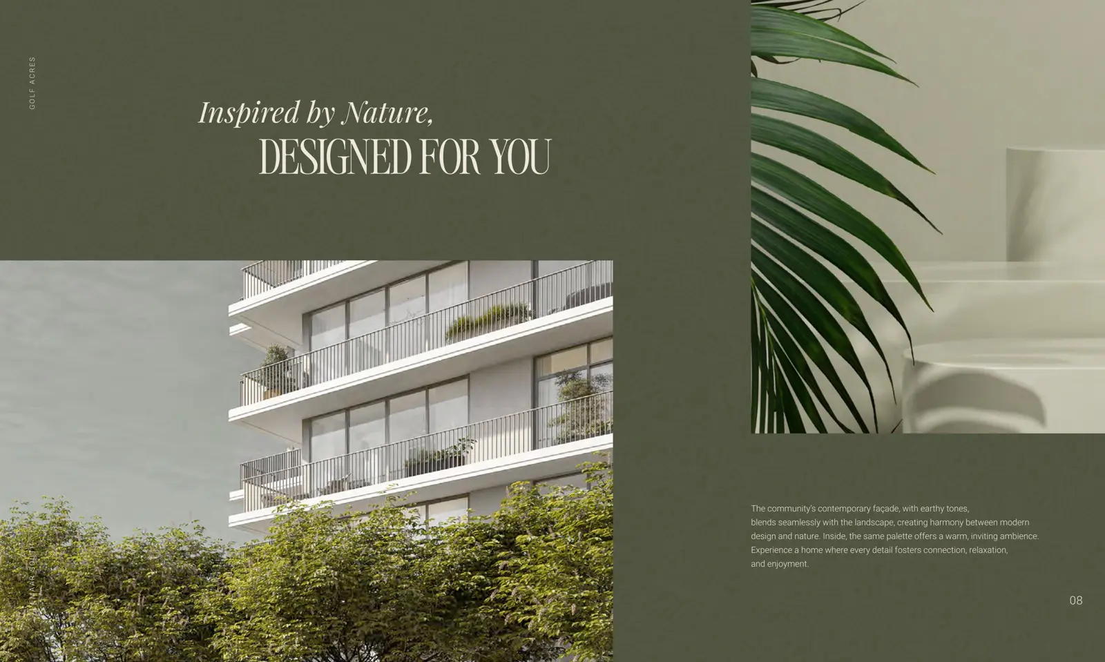 Facade detail with balconies and greenery