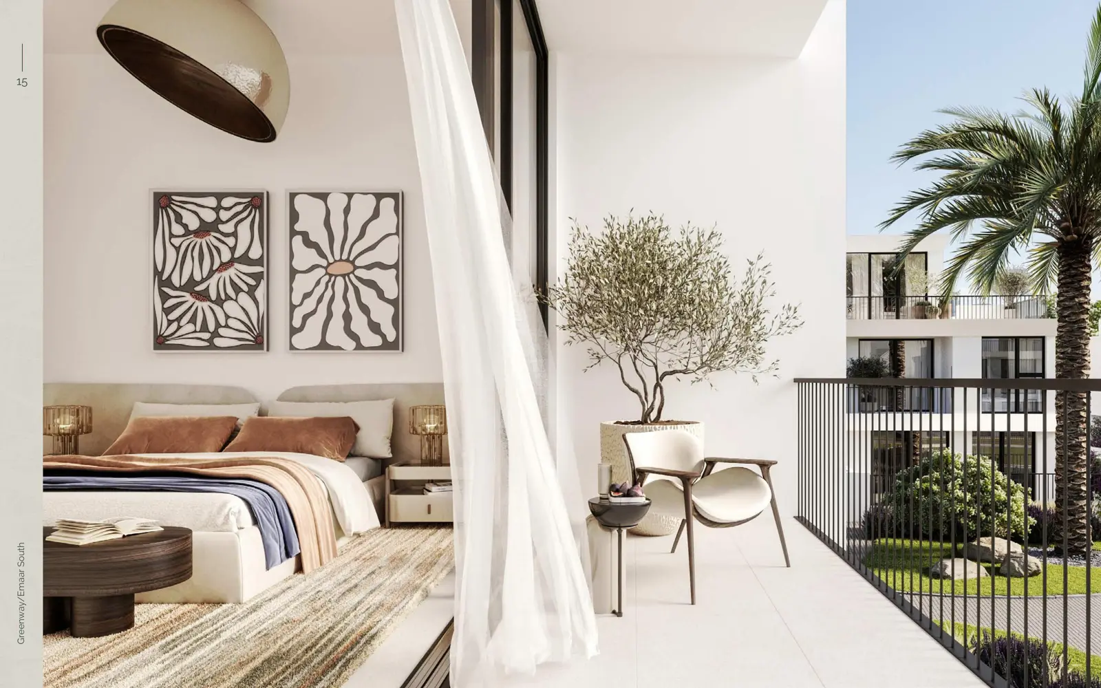 Bedroom opening onto a terrace