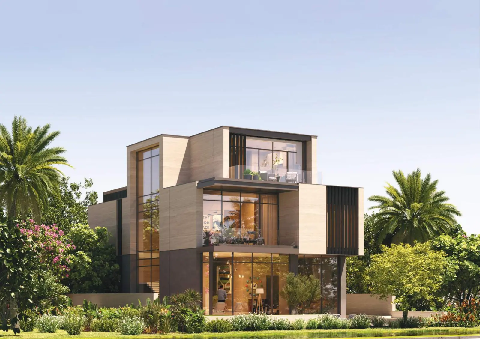 6-bedroom villa backyard view