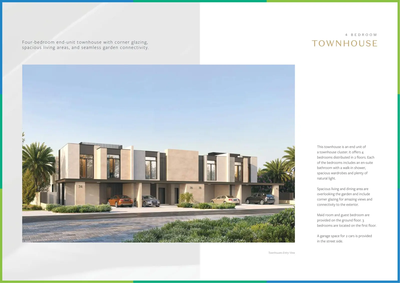 Four-bedroom end-unit townhouse entry view