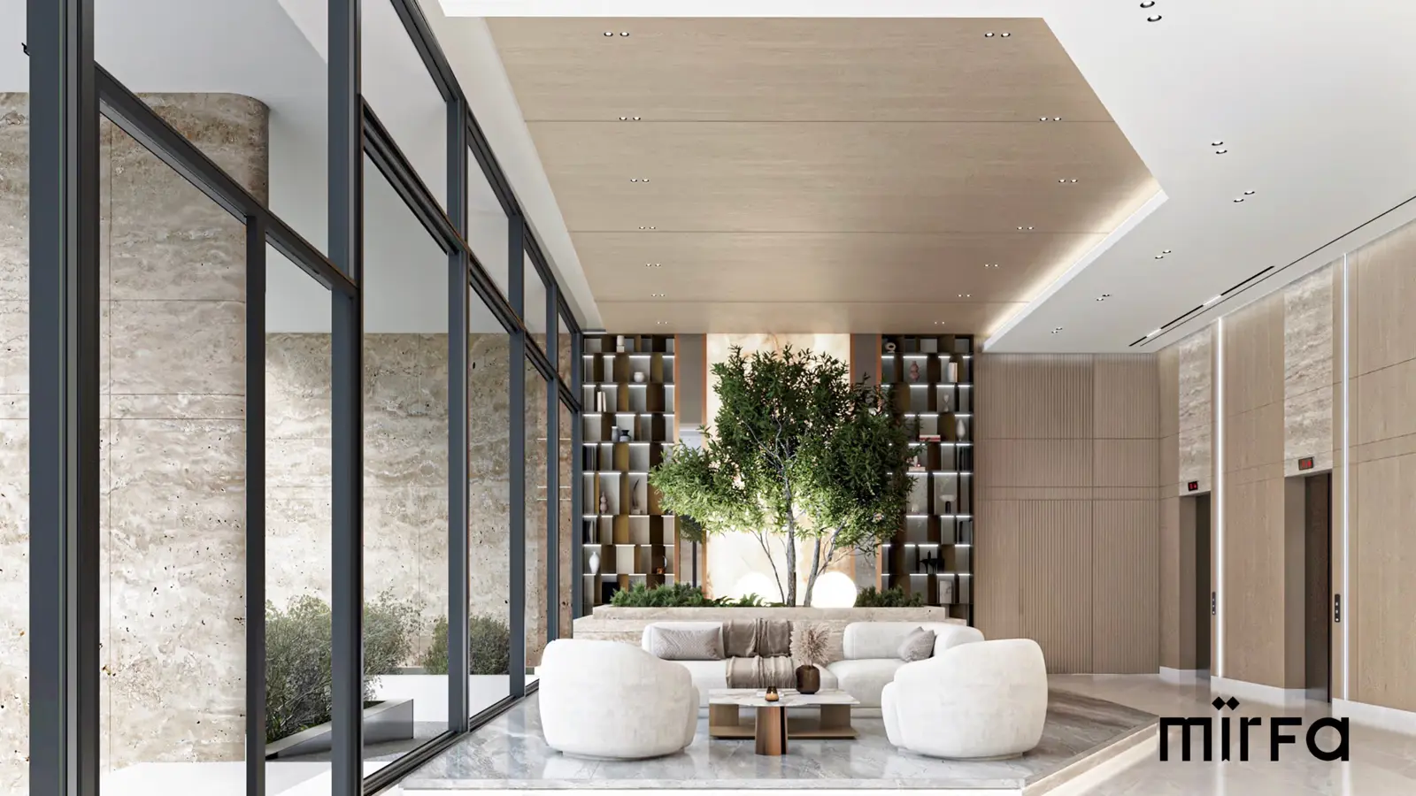 Lobby lounge next to the lift area