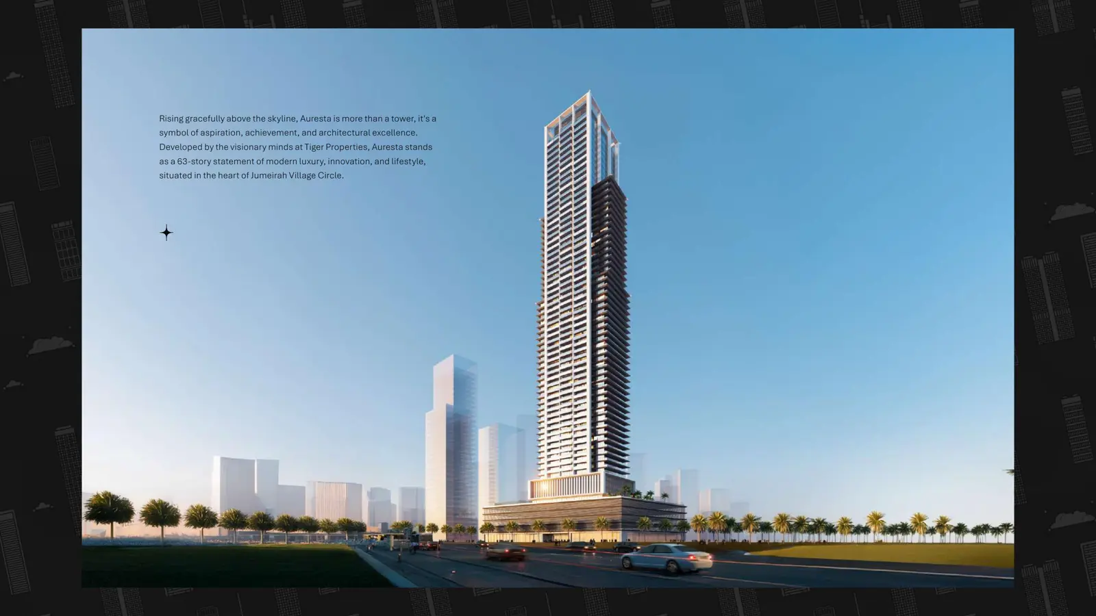 Auresta tower seen from the road