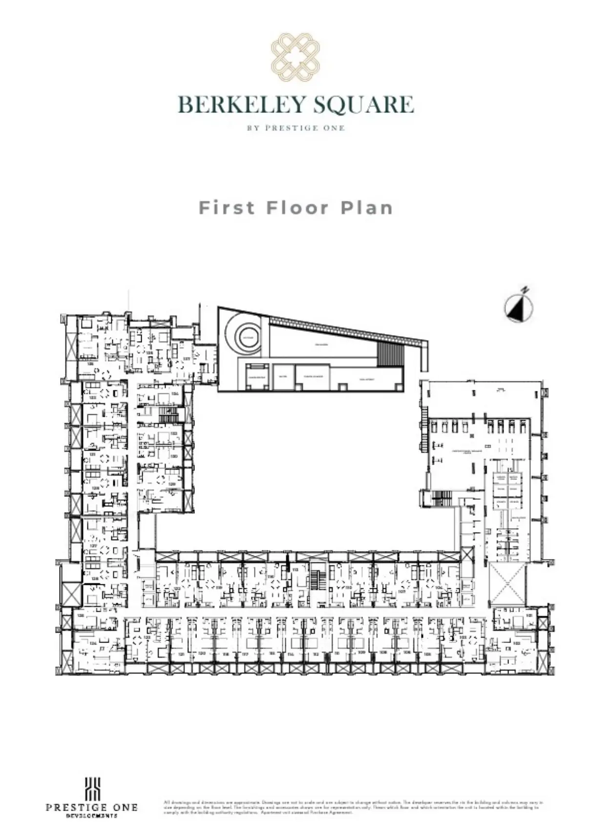 First floor plan, U-shaped layout