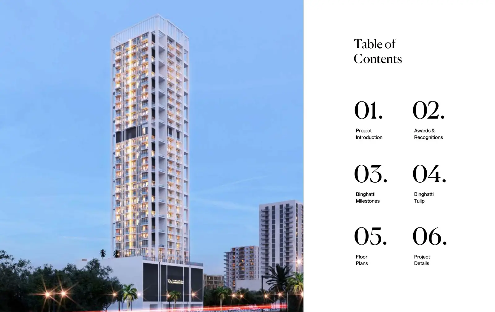 White tower with lit balconies at dusk