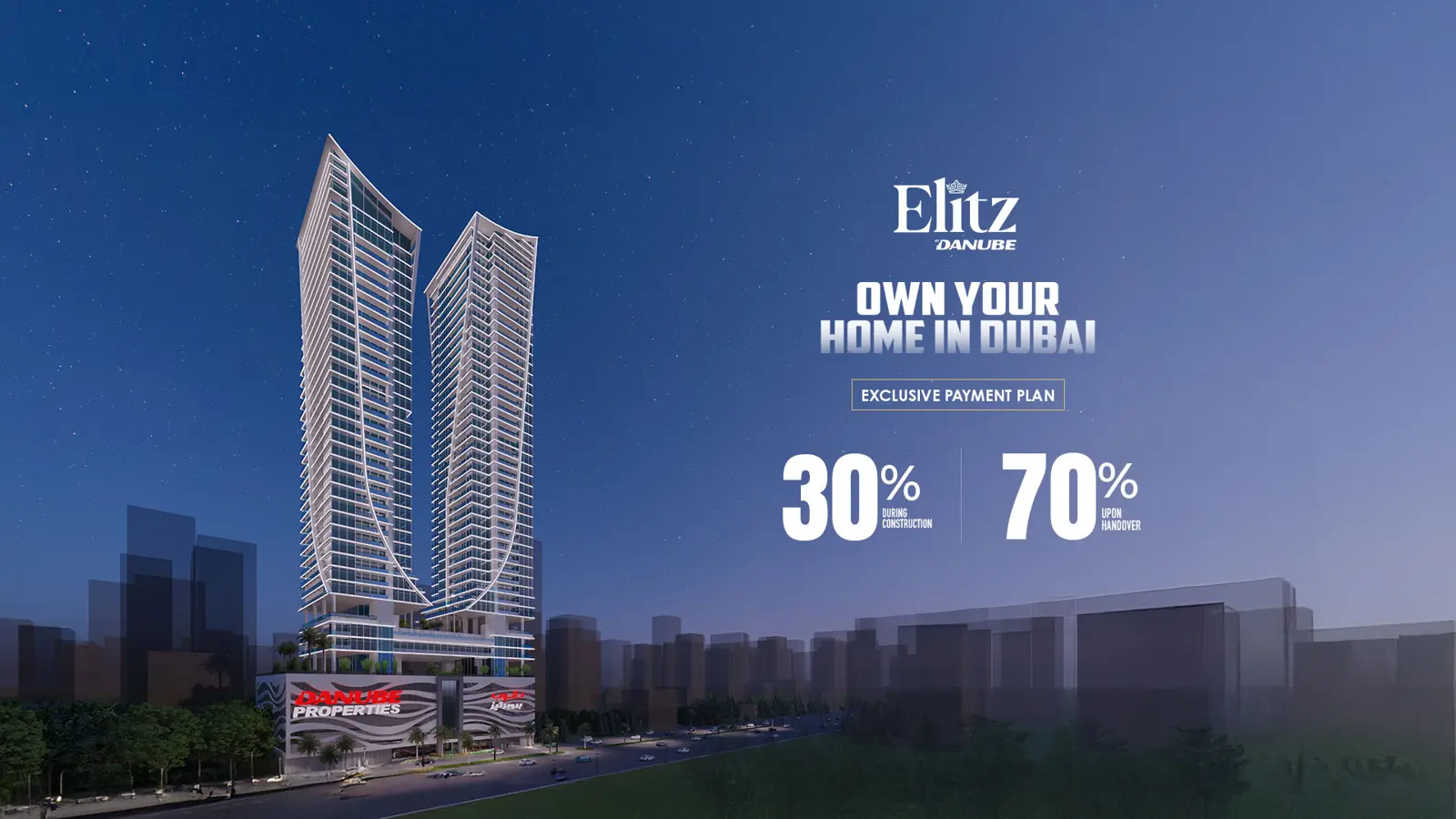 Twin towers with payment plan text