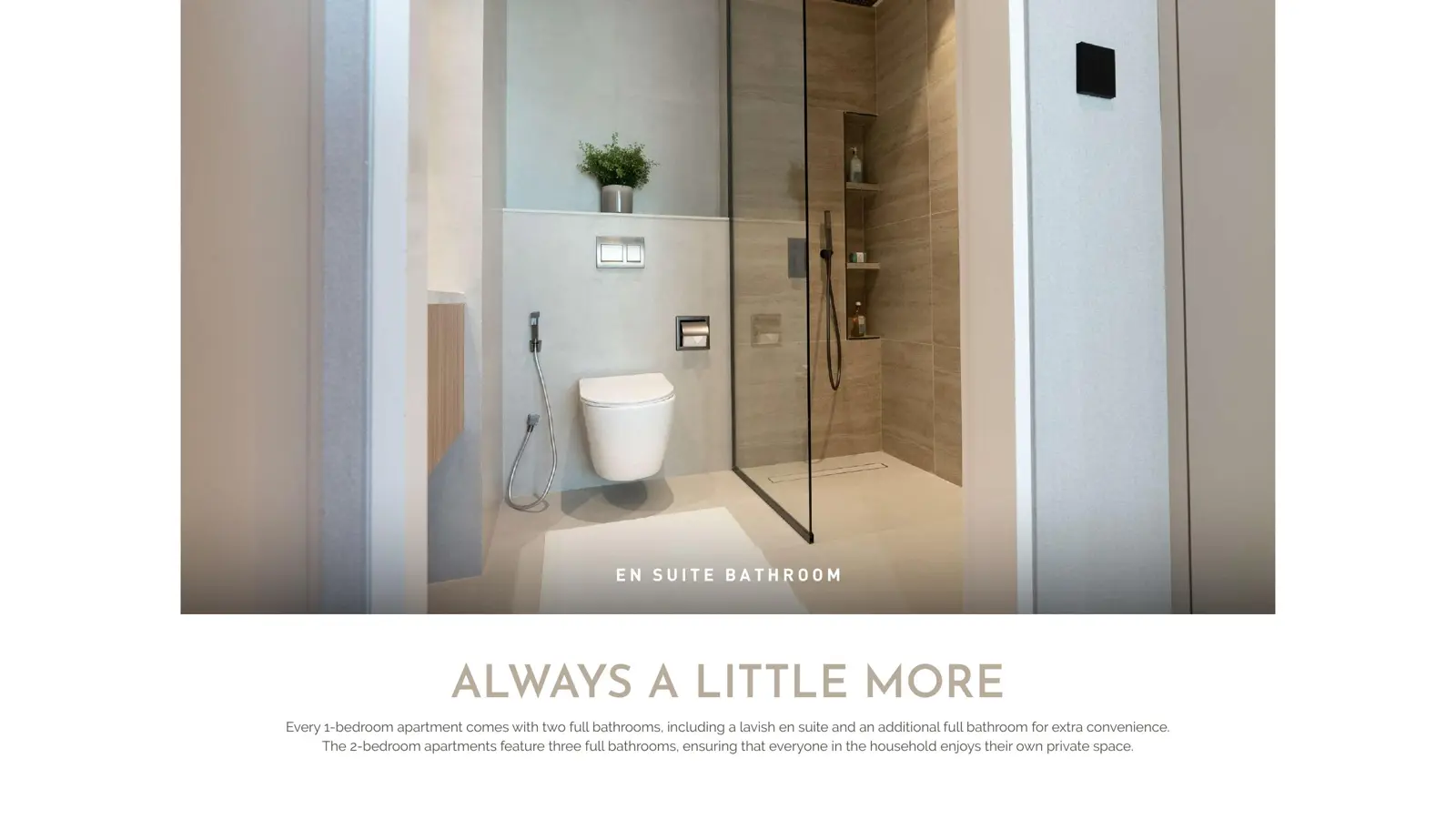 En suite bathroom with glass shower