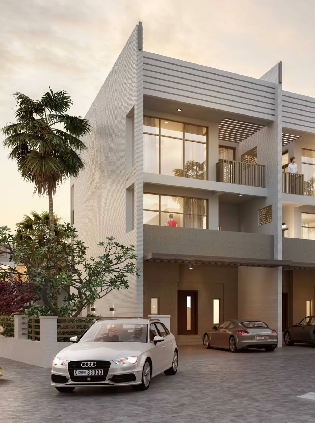 Corner townhouse with parking and balcony
