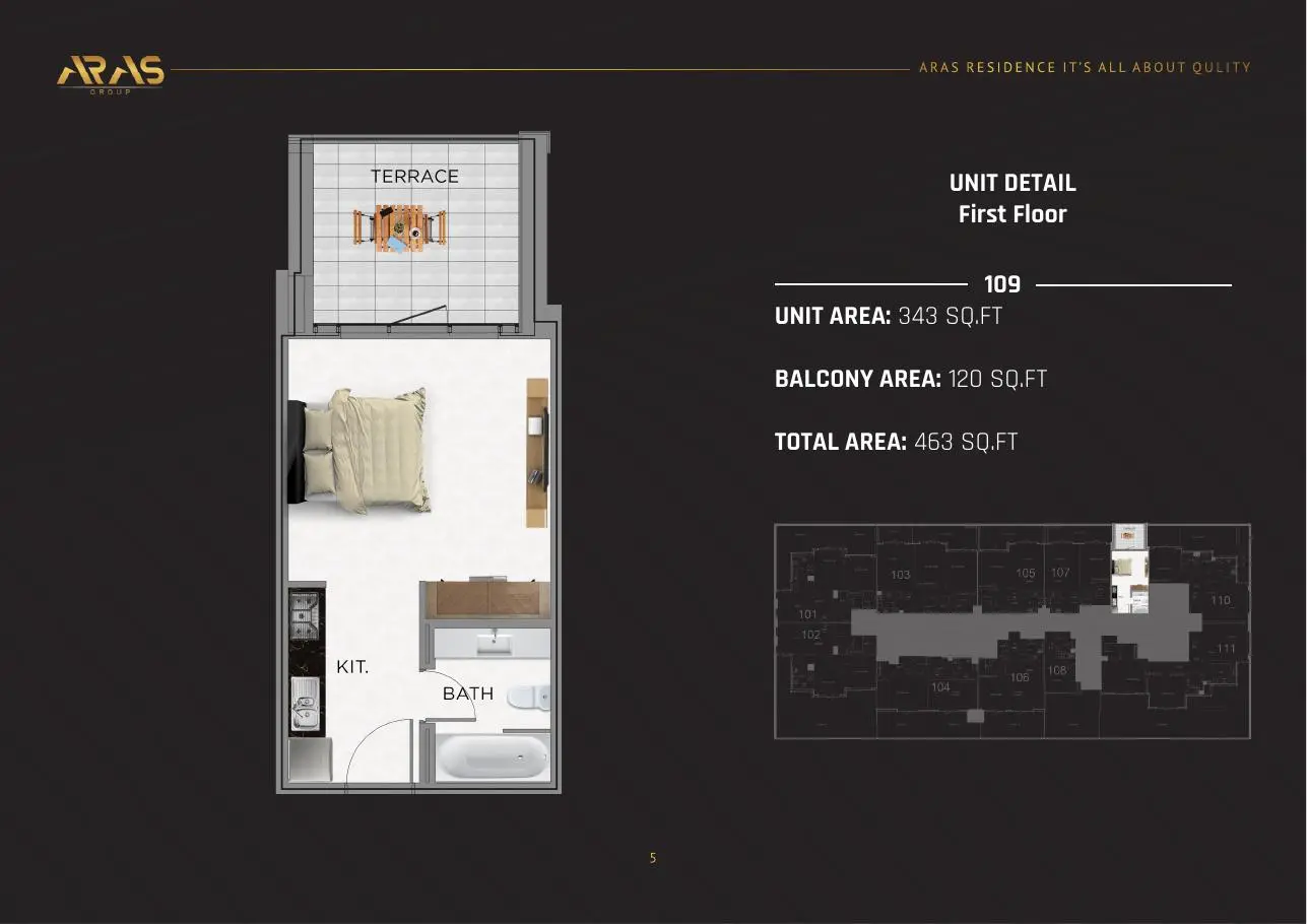 Studio 109 floor plan, first floor