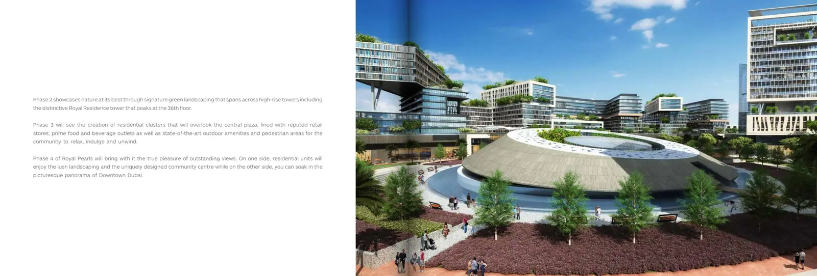 Community center and towers with green terraces
