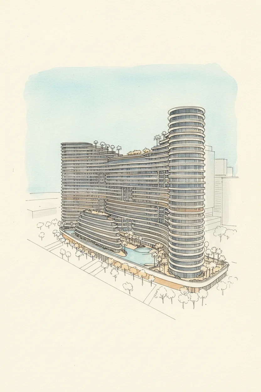 Drawing of Binghatti Aquarise