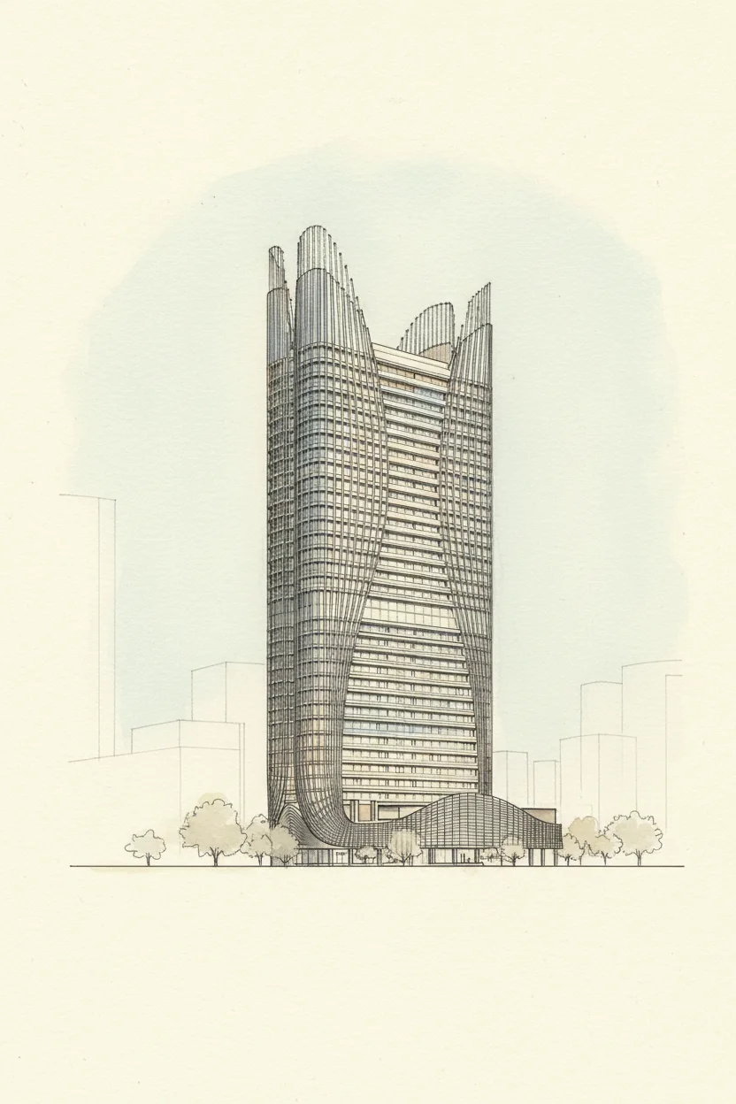 Drawing of Binghatti Skyhall