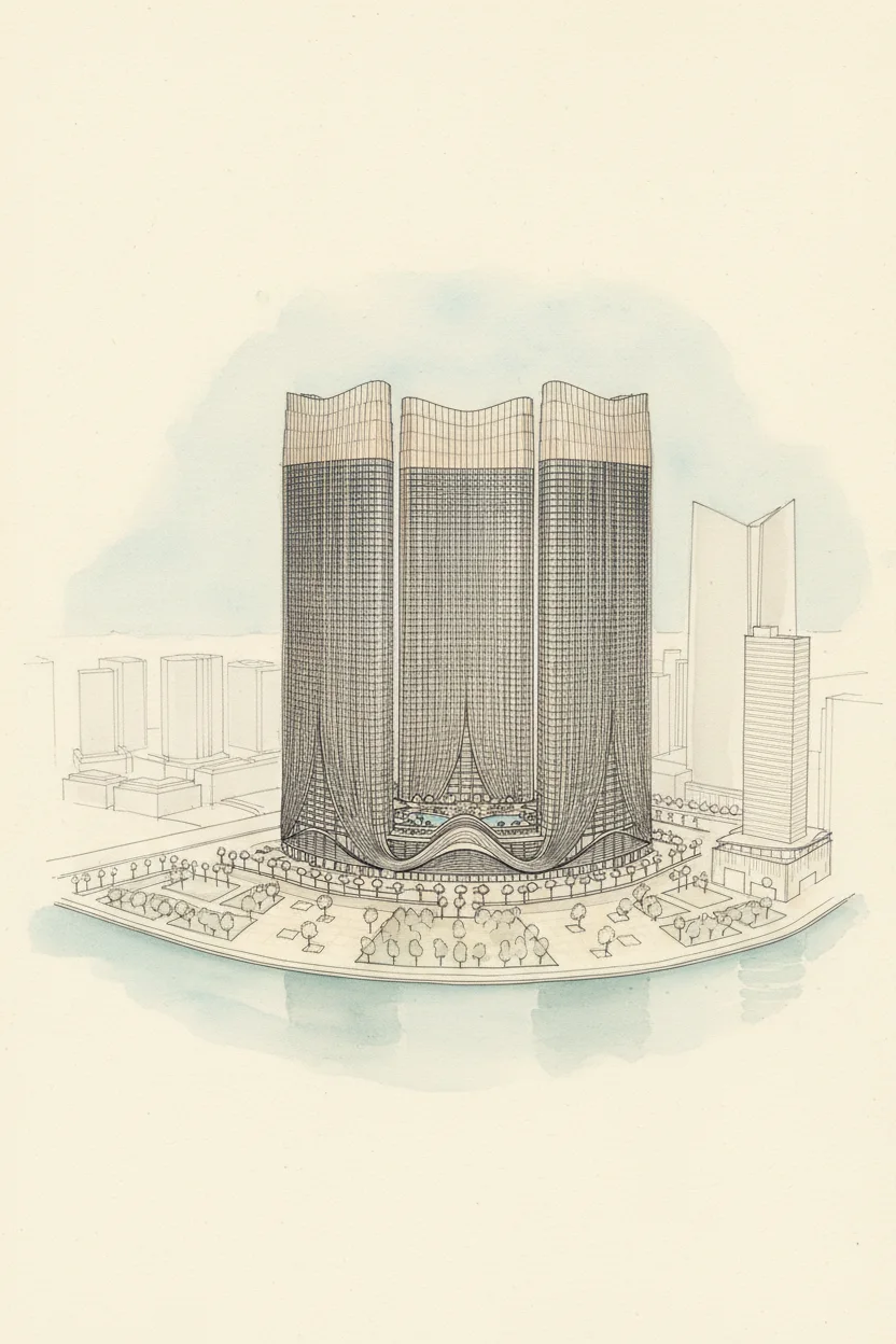 Drawing of Binghatti Skyrise Tower C