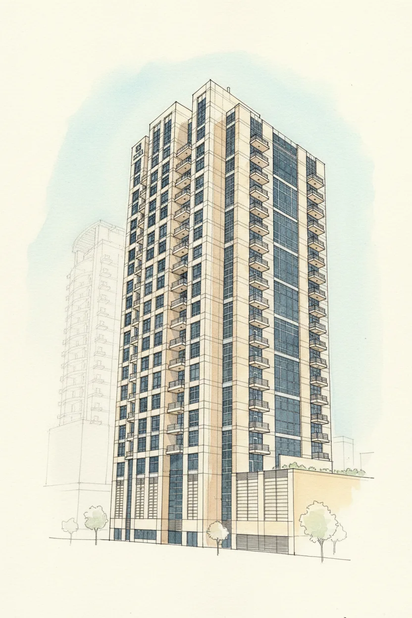 Drawing of Hamilton Tower