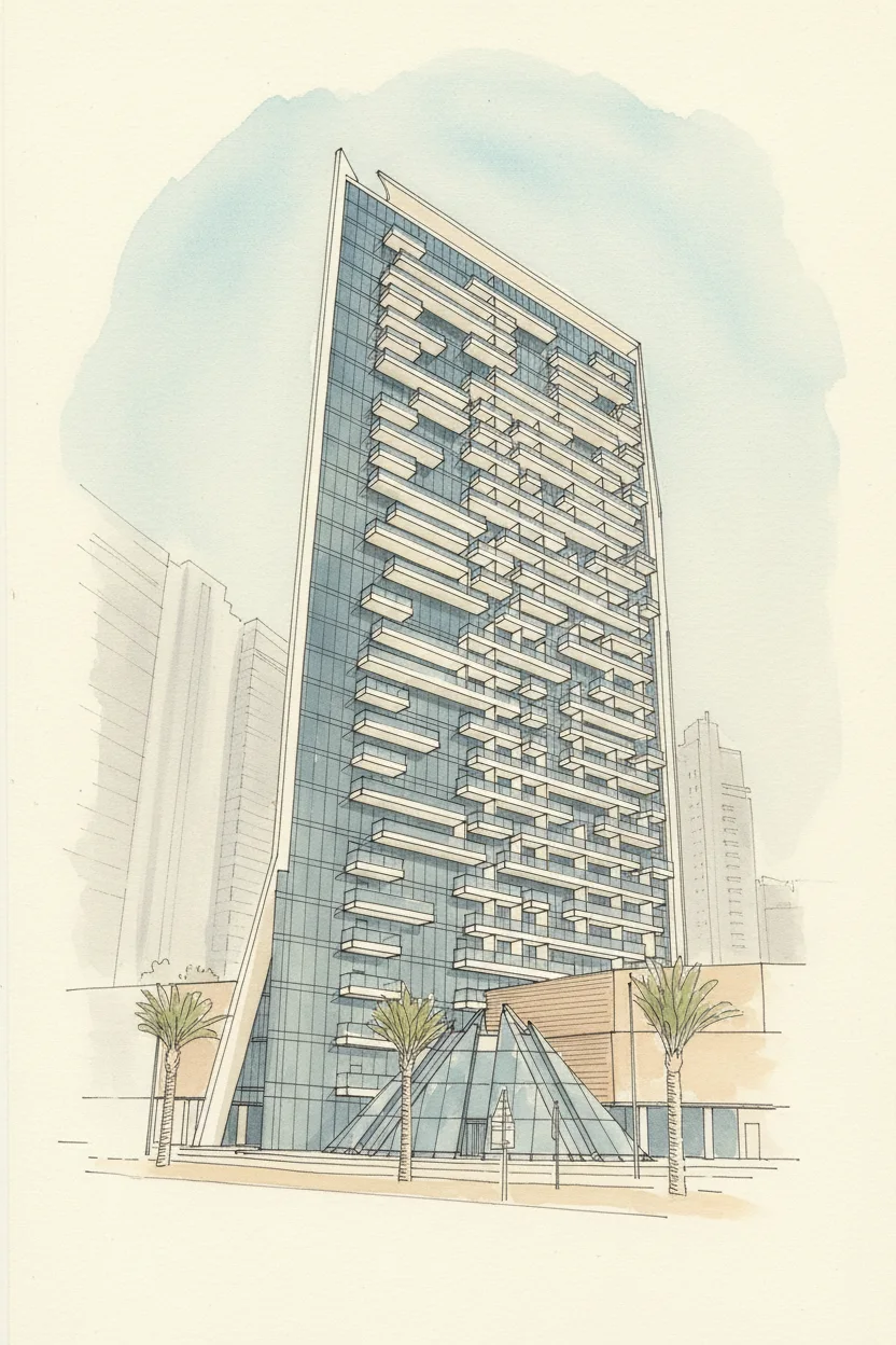 Drawing of Marquise Square Tower