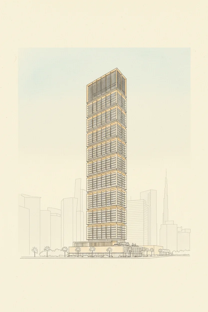 Drawing of One By Binghatti
