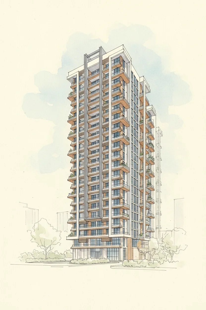 Drawing of Royal Regency Suites Tower One