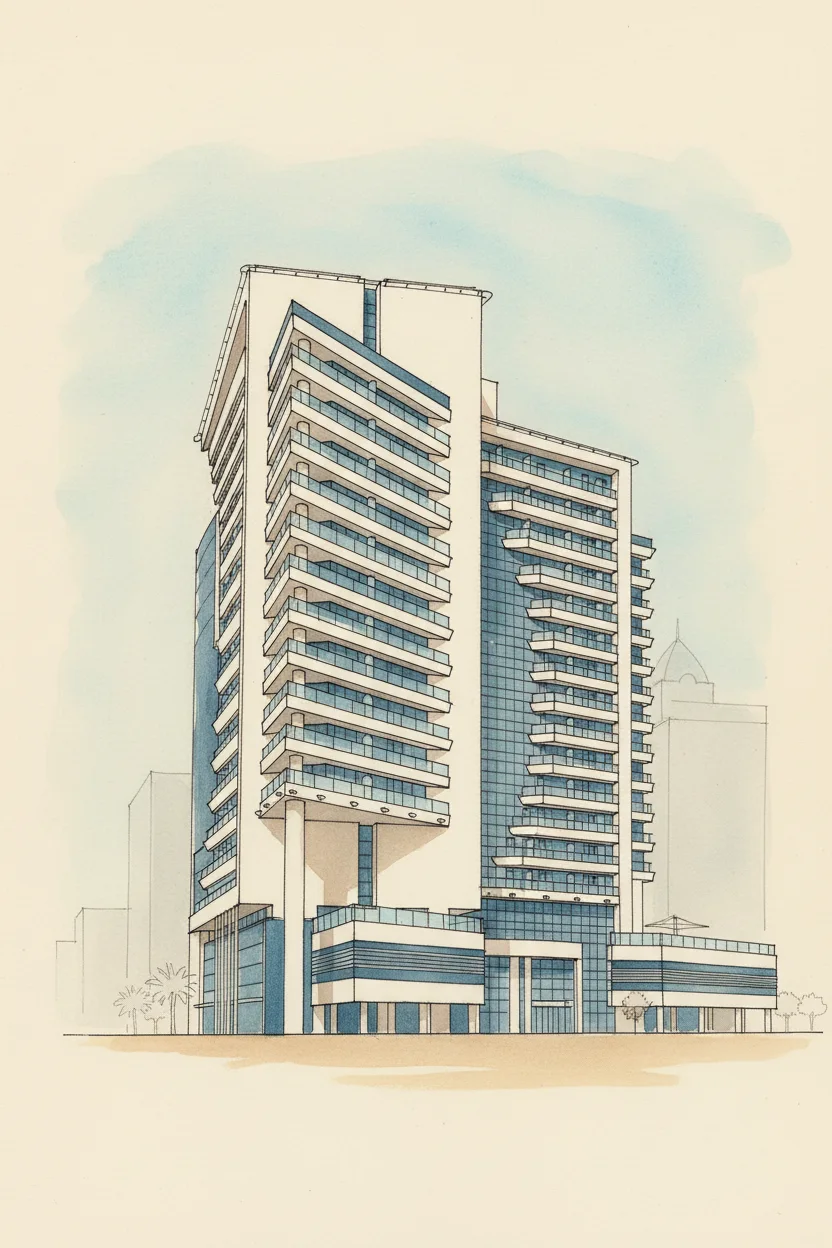 Drawing of Sky Bay Hotel