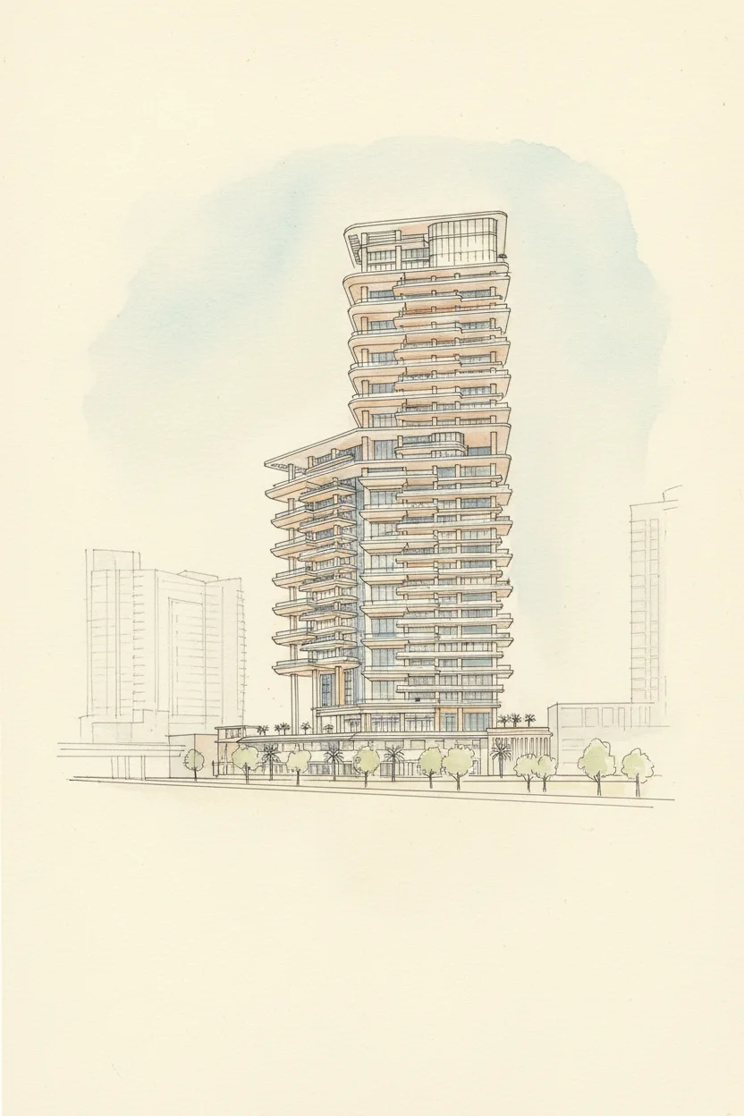 Drawing of The Vela Dorchester Collection