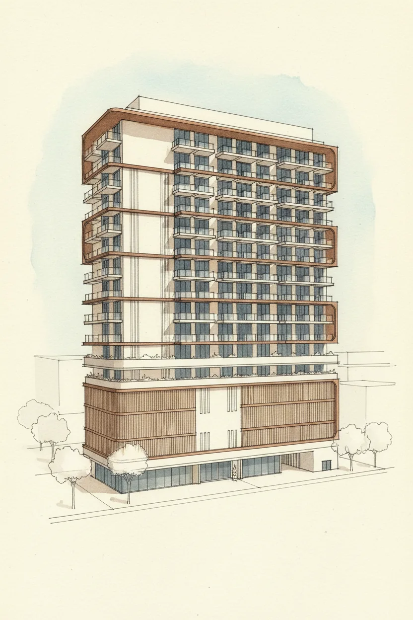 Drawing of 1Wood Residence 2