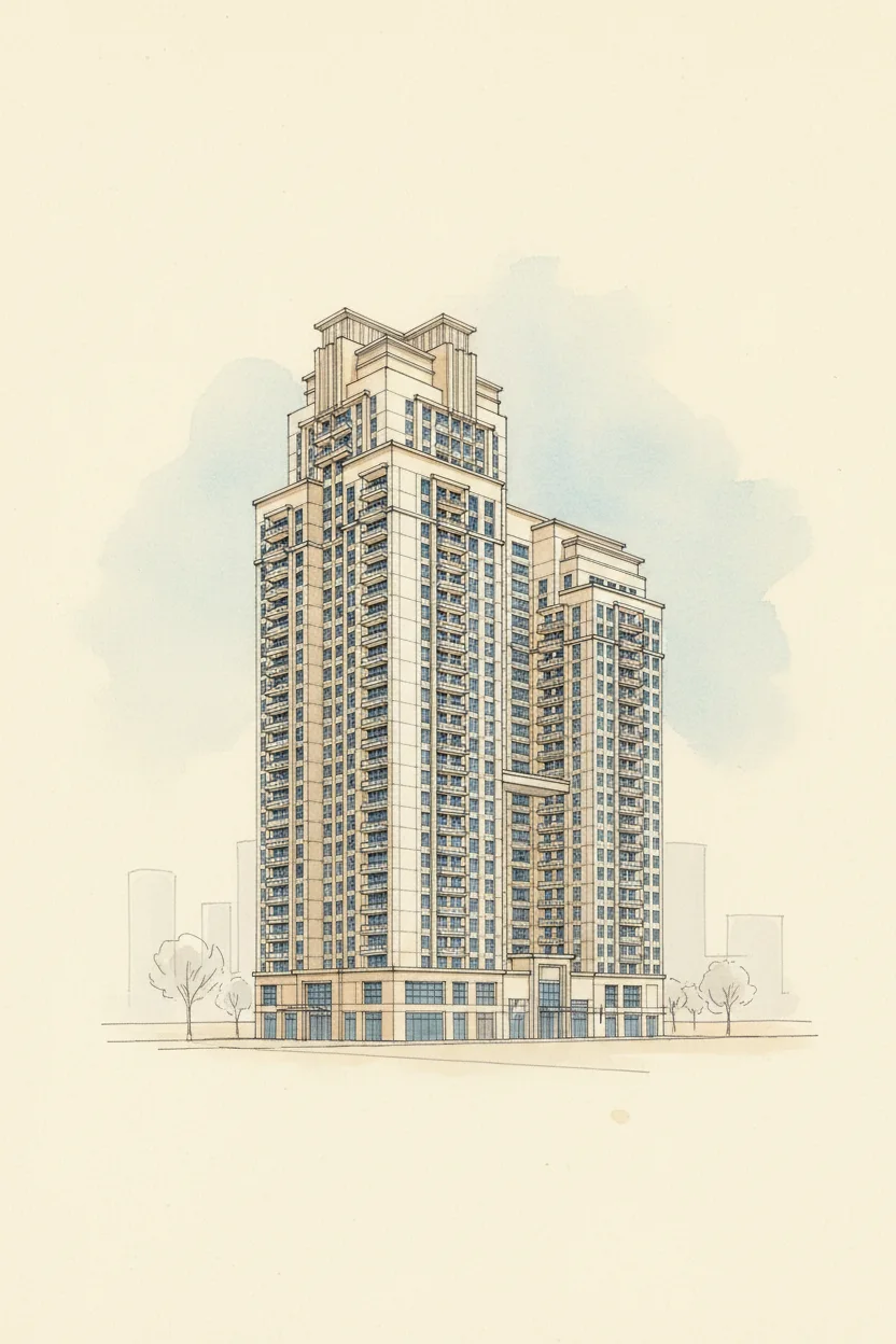 Drawing of Abjar Tower